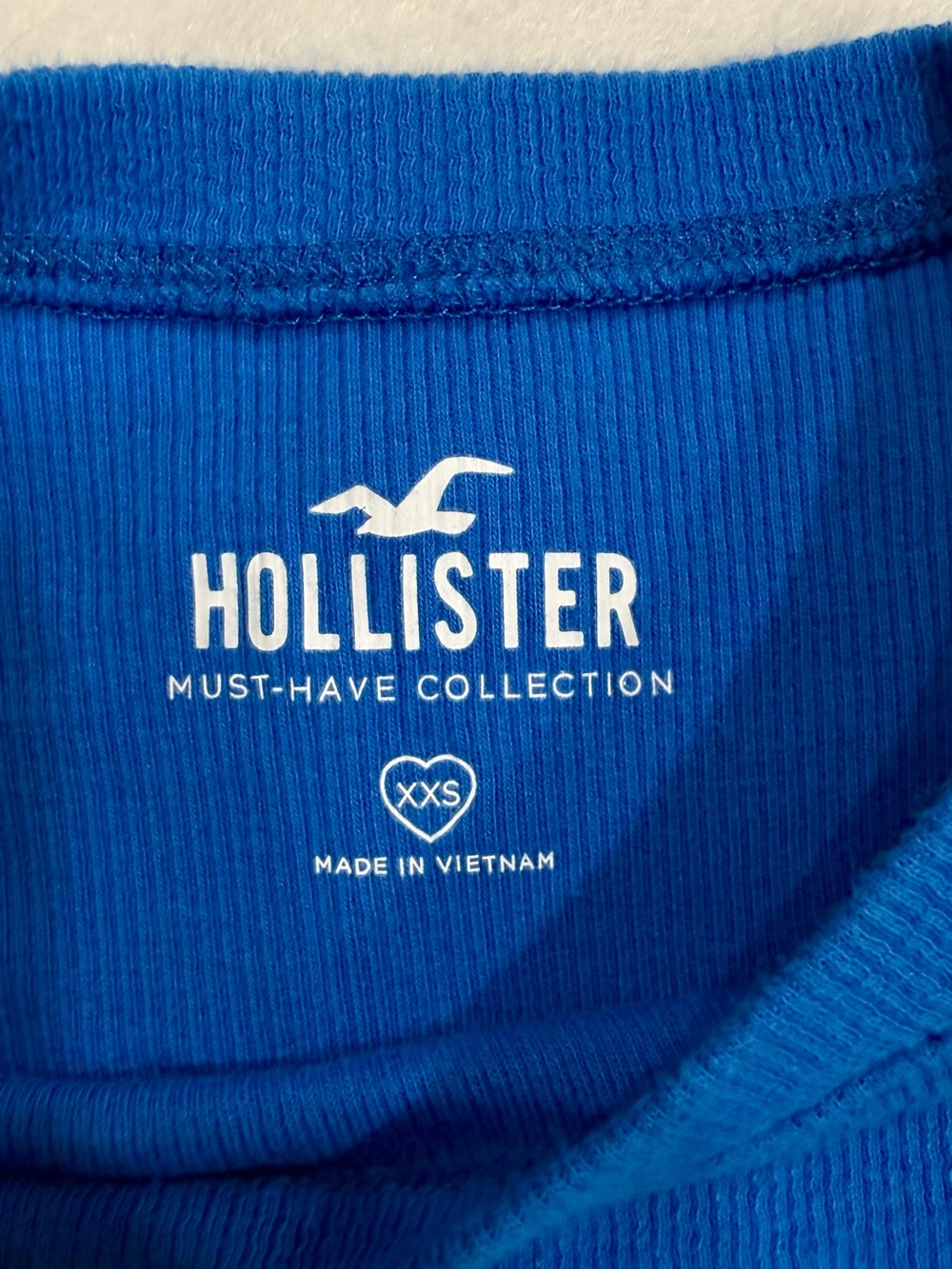 Hollister Womens Bright Blue Ribbed Crewneck Sweater
